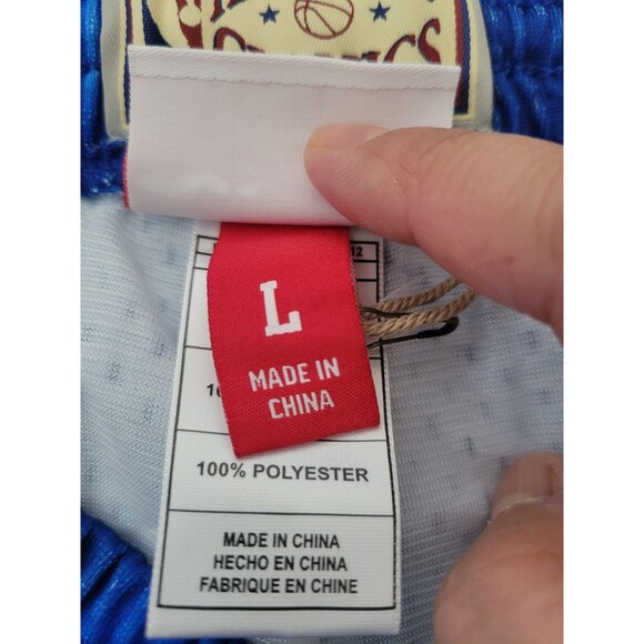 NWT Men's Blue New Jersey NETS Hardwood Classic 1990/91 Swingman Shorts Large - Picture 10 of 13